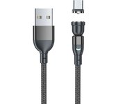 540 Degrees Rotating Magnetic Cable USB IPone Type C Micro Phone Cable For iPhone13 12 11 X Pro Max Samsung Xiaomi USB Cord Wire