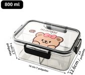 WORTHBUY Portable Bento Box Plastic Lunch Box Sealed Leak Proof Food Box For Office Workers Transparent Food Storage Container