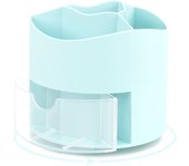 Organizador giratorio para escritorio con 4 compartimentos, multicolor - Ideal para guardar brochas de maquillaje en el hogar y la oficina