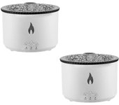 Humidificador Ultrasónico EUROXANTY Volcán con Difusor de Aceite Esencial de Aromaterapia y Luz de Llama - 3 Temporizadores y Atmósfera