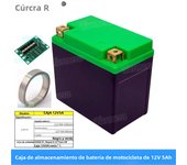 Turmera 12V 4A 5A Empty  Motorcycle Storage Battery Box Can Hold 10Piece 18650 Li-ion Battery or 5Piece 32700 Lifepo4 Battery