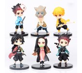 6pcs/set Anime Demon Slayer Figure Kimetsu No Yaiba Figure Q Posket Kamado Tanjirou Kamado Nezuko Agatsuma Figure Toys 7cm