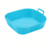 1pc of 22cm silicone air fryer oven baking plate pizza fried chicken silicone basket reusable air fryer liner accessory