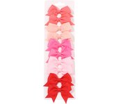 10 Unids/set Lazas De Tarjeta Hechos a Mano Para Niños Accesorios De Cabello De Navidad Barreta Y Pinzas De Melo De Color Sólidos Para Bebés