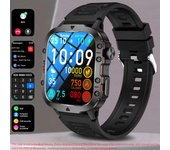 Reloj Inteligente para Fitness Rugged Military 1,96 pulgadas, Bluetooth call,NFC, Llamadas de Voz Ai, Monitor de Ritmo Cardíaco,100 + Deportivo mode, GPS Deportivo, Música, Impermeable 3ATM,para Android IOS Reloj Deportivo