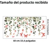 1PCS Green Vines Flowers Butterfly Glass Windows Home Landscaping Decoration Electrostatic Uv Window Stickers