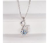 JoiasHome Fashion Silver s925 Swan D Color 1 Carat Moissanite Gem Pendant Necklace for Women, Anniversary Gift, Birthday Gift