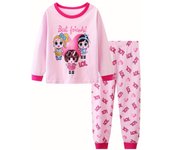 2 girls casual crew-neck animal print pajama sets