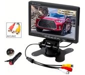 7-inch Car Monitor Color TFT LCD Display Screen For Car SUV Van Truck, V1/V2 Two Video Input, Power 12V/24V, CVBS Camera Input