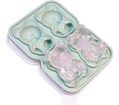 Molde para cubitos de hielo con forma de oso, bandeja para cubitos de hielo con forma divertida, 4 cubitos de hielo con forma de oso