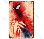 Decor Vintage Metal Poster Cartoon Anime Spiderman Retro Metal Tin Sign Cinema Wall Art Decorative Plate Gifts