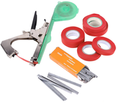 Hand Tying Binding Machine with 6 Roll Tapes +1 Box Staples Plant Tying Tapetool Grape Vine Stapler for Vegetables Pepper Vines