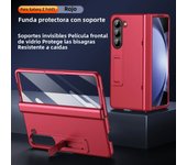 For Samsung Galaxy Z Fold 6 5 4 3 Case Luxury Ultra Thin Skin Feel Bracket Folding Hinge with Tempered Film Hard Cover Accessory