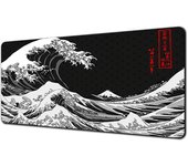XXL Mechanical Keyboard Pad Non-Slip Carpet Natural Rubber Table Mat Art Mouse Pad PC Gaming Black And White Great Wave Desk Pad