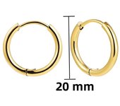 Gold Color 18K Round Circle Stainless Steel Huggies for Women Men Small Solid Ring Hoop Cartilage Piercing Earring 6 Sizes