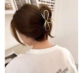 Elegant Bow Metal Hair Claw Clips for Women Gold Silver Geometric Grab Clip Korean Girls Hollow Hairpin Fashion Hair Accessories