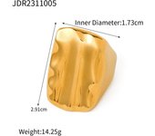 Anillos de acero inoxidable chapados en oro de 18 quilates, resistentes al agua, sin decoloración, anillos abiertos, regalo de joyería para fiestas del Día de San Valentín