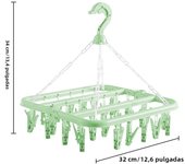 Rack De Secado De Ropa Con 32 Clip / 8 Clips Para Calcetines Y Ropa Interior Plegable Y Extensible Material PP