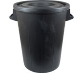 Orework Cubo de Basura Negro 110L con Tapa de Gran Resistencia y Alta Capacidad