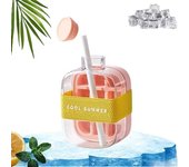 Mi vaso para hielo triturado (17/28 oz), botella para cubitos de hielo con pajita, vaso para hielo fresco de verano, vaso triturador de hielo, bandeja para cubitos de hielo, bandejas para cubitos de hielo sin contacto con tapa (verde, MIXTO)