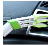 Multifunction Car Air Vent Cleaner Mini Double-end Micro Fiber Vent Duster Removable Cloth Cover Portable Cleaning Brush For Car