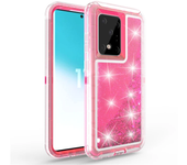 Heavy Duty Transparent Glossy for Samsung Galaxy S23 S24 Ultra S22 S21 S20 S10Plus Note 20 Shockproof Liquid Glitter Rugged Case
