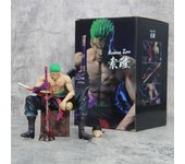15cm ONE piece Roronoa Zoro sitting position Anime Figure Model Statue Boys Collection Desktop Doll Decoration Ornament Toy Gift