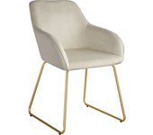 TECTAKE - Silla de comedor JEANE aspecto de terciopelo con estructura de patín, Elegante con respaldo continuo y lujosa funda de terciopelo, Gran comodidad gracias al acolchado de espuma de alta densidad, Estructura con recubrimiento en polvo