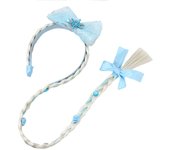 Little Girls Headband Elsa Wig Braid Rhinestones Cosplay Weaving Braid Rapunzel Jasmine Princess Party HairHoop Hair Accesorries