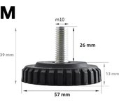 5Pcs Adjustable Height Leveling Chair Leg Feet Furniture Mat Screw-in Base Sofa Bed Cabinet Table Floor Protector