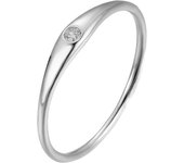 Simple Fashion sterling silver 925 jewellery ring fine rings Plain Single Zircon Finger rings jewelry women Gold Plated