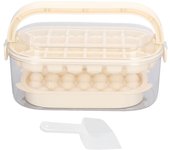 Bandeja para cubitos de hielo con tapa y recipiente, molde para hacer bolas de hielo, bandejas cuadradas para hielo, fácil de presionar para liberar el hielo en el congelador, moldes para hielo con pala, fabricación de 54 cubitos de hielo (suelas blandas