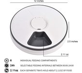 Alimentación Automática para mascotas, dispensador de comida para Perros, Gatos y Animales Pequeños, cuenta con alarmas de distribución, 6