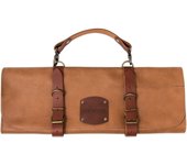 ARCOS Accesorios - Bolsa para Cuchillos (Capacidad: 5 Piezas) - Cuero Natural - Herrajes Metálicos (Sin Cuchillos)