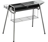Outsunny Barbacoa de Carbón Barbacoa Portátil con Parrilla de Acero Inoxidable Bandeja Especiero y Estante de Almacenamiento para Jardín Camping 96x61x72 cm Negro