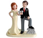 Disok Figura Pastel Tarta Novios 25 º Aniversario Copas Bodas de Plata