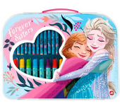 Maletín De Actividades Artísitcas Frozen Con 12 Crayones, 12 Rotuladores, 6 Lápices De Colores, Regla, Lápiz, Borrador Y Sacapuntas.32X25X2 Cm (Cefa 21879)