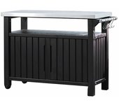 Keter Mesa de jardín multifuncional para barbacoa Unity XL look madera