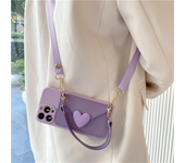 Selling Love Crossbody Card Case Korean Strap Card Holder Protector For iPhone 11 12 13 14 ProMax X XS XR Max Coin Wallet Case