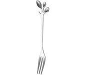 12 unidades de acero inoxidable en forma hoja mini postre Tenedores, 4,7 pulgadas hogar cocina cubiertos pequeña taza café lavavajillas seguro