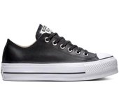Zapatilla Converse Platform Baja Piel Negro/Blanco