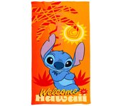 SUN & SURF Toalla de playa Infantil STITCH Licencia Disney Original, Microfibra Rizo, Suave y Absorbente, Ideal para Piscina, Playa o Campo