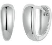 BAMOER 925 Sterling Silver Office Lady Style Simple Huggie Ear Buckles Gold Plated Hoop Earrings for Women Fine Jewelry