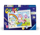 RAVENSBURGER JUEGO PINTAR POR NUMEROS CREART SERIE E UNICORNIOS ARCO IRI CREART NIÑOS 18x3x13 Cms.