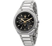 Maserati Reloj Hombre Stile 45mm Chro Black Dial Br Ss Acero 10 Atm