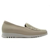 PITILLOS 20102 Zapato mocasín de piel,sin cordones,suela blanca de goma,rejilla,calado,plantilla extraible, para señora