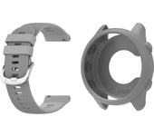 Case+Strap Compatible for Garmin 255, 22mm Silicone Replacement Bands and Soft Silicone Protective Case for smartwatch
