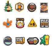 12pcs Hot Toys Beer series  Charm Clog Decorations PVC Shoe Accessories Buckle Garden Sandals Shoe Charms for Wristband gift