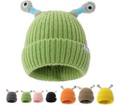 Gorro de punto con forma de monstruo brillante para padres e hijos en invierno, gorro de punto con forma de tentáculo de monstruo mejorado 2025 con luz LED