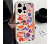 Case For iPhone 13 Cases iPhone 14 Pro Max Case Black Mushroom Silicone Phone Case For iPhone 15 12 11 XS X XR 7 8 Plus SE Cover